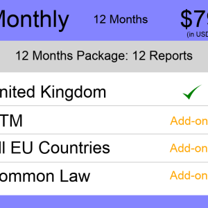 UK Trademark Watch Package Monthly 12 Months