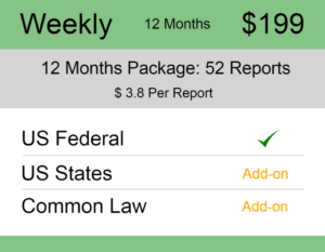 US Trademark Watch Package Weekly 12 Months